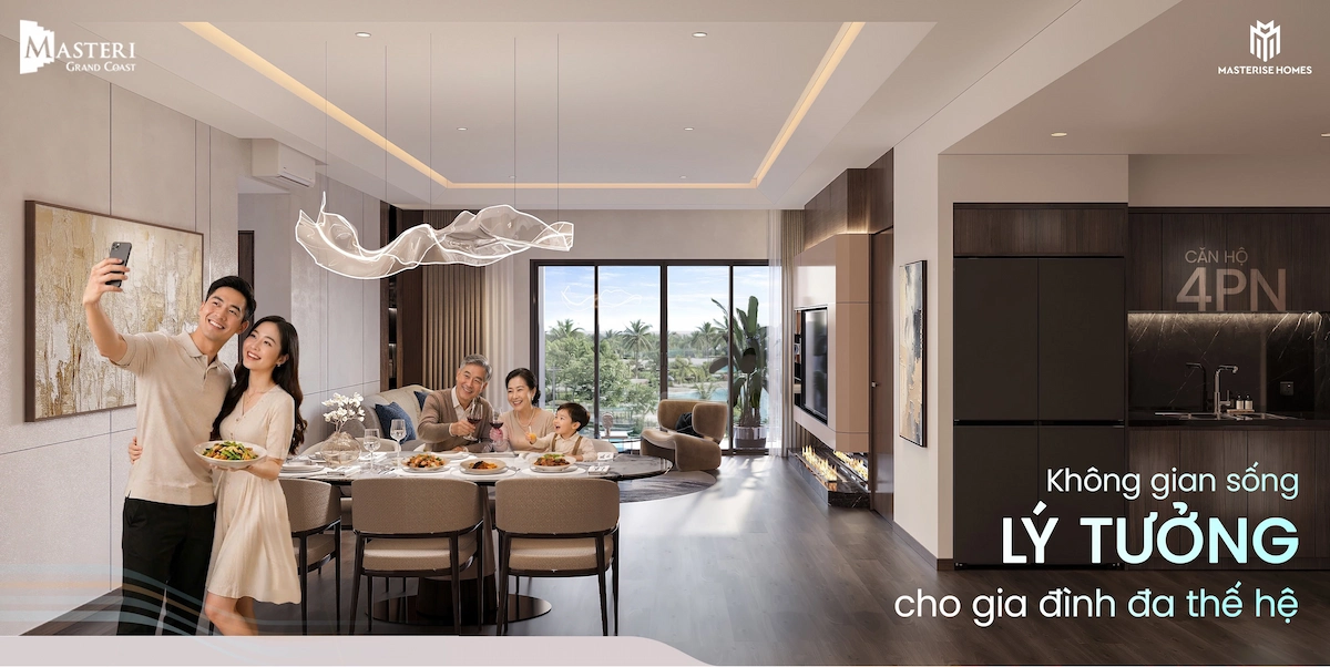 Căn hộ 4 phòng ngủ Masteri Grand Coast