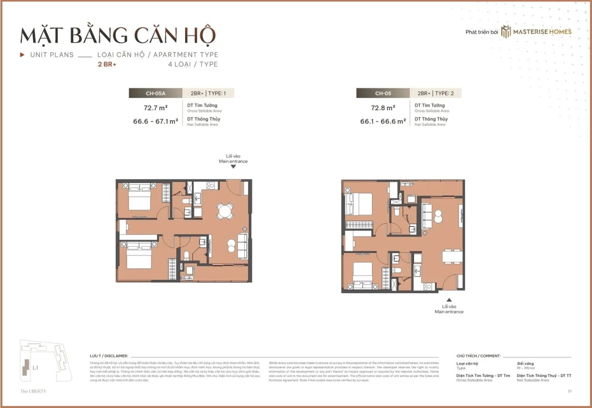 Mat bang can ho 2PN 67m2 Masteri Lakeside