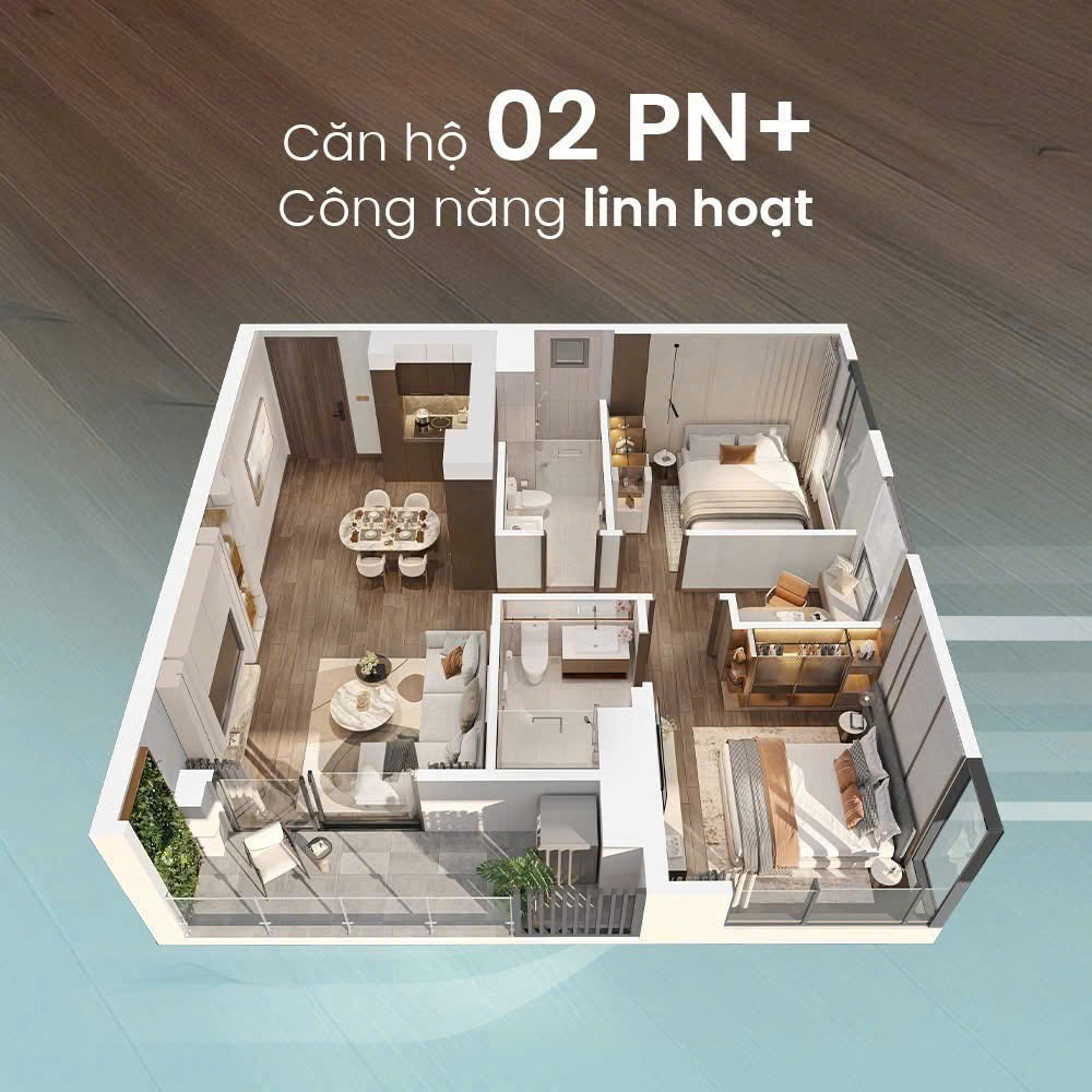 Căn hộ 2PN+ công năng linh hoạt
