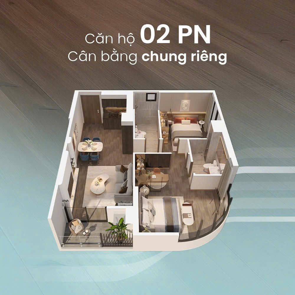 căn hộ 2 phòng ngủ