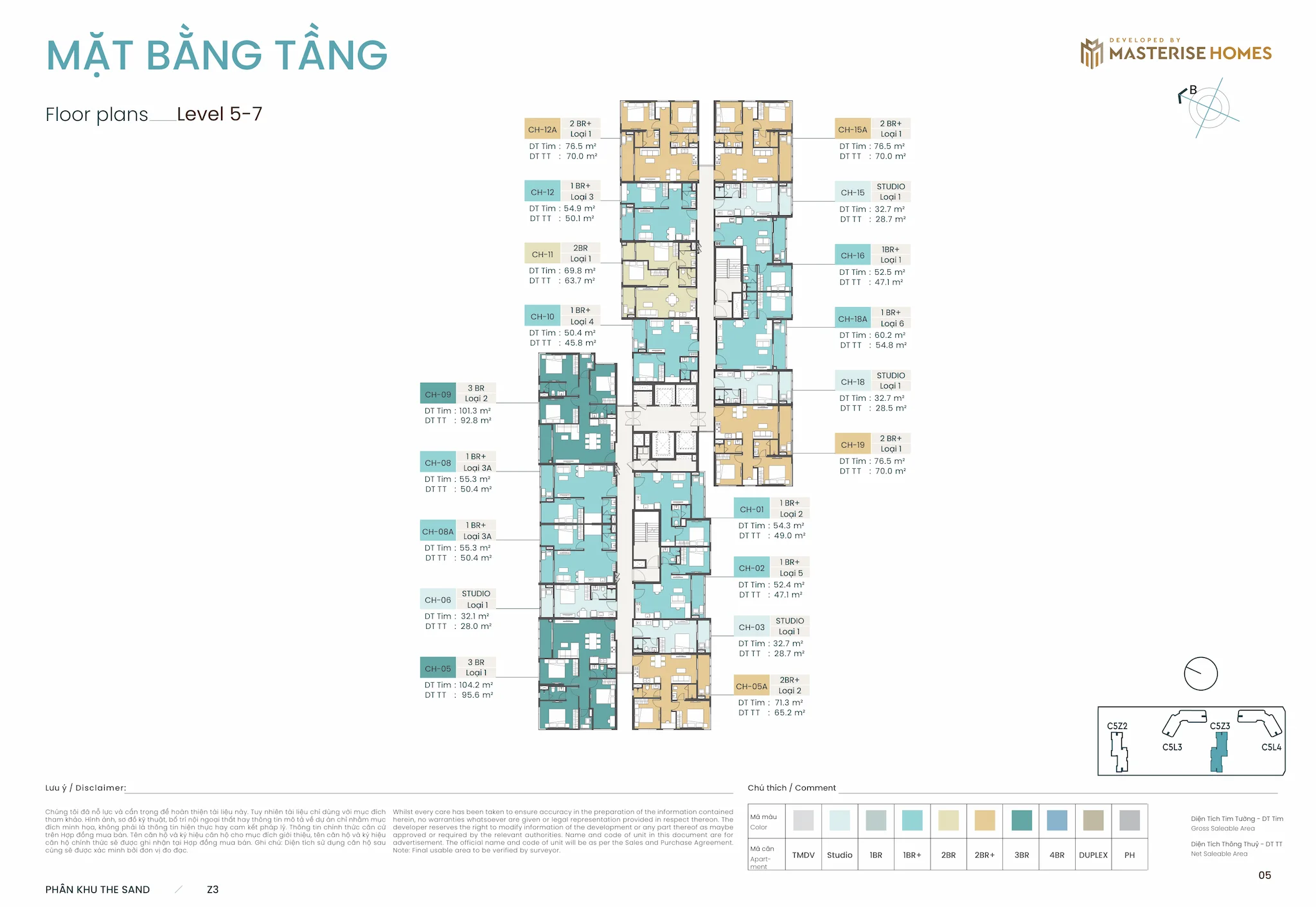 Tòa Z3 Tầng 5 đến 7 Masteri Grand Coast
