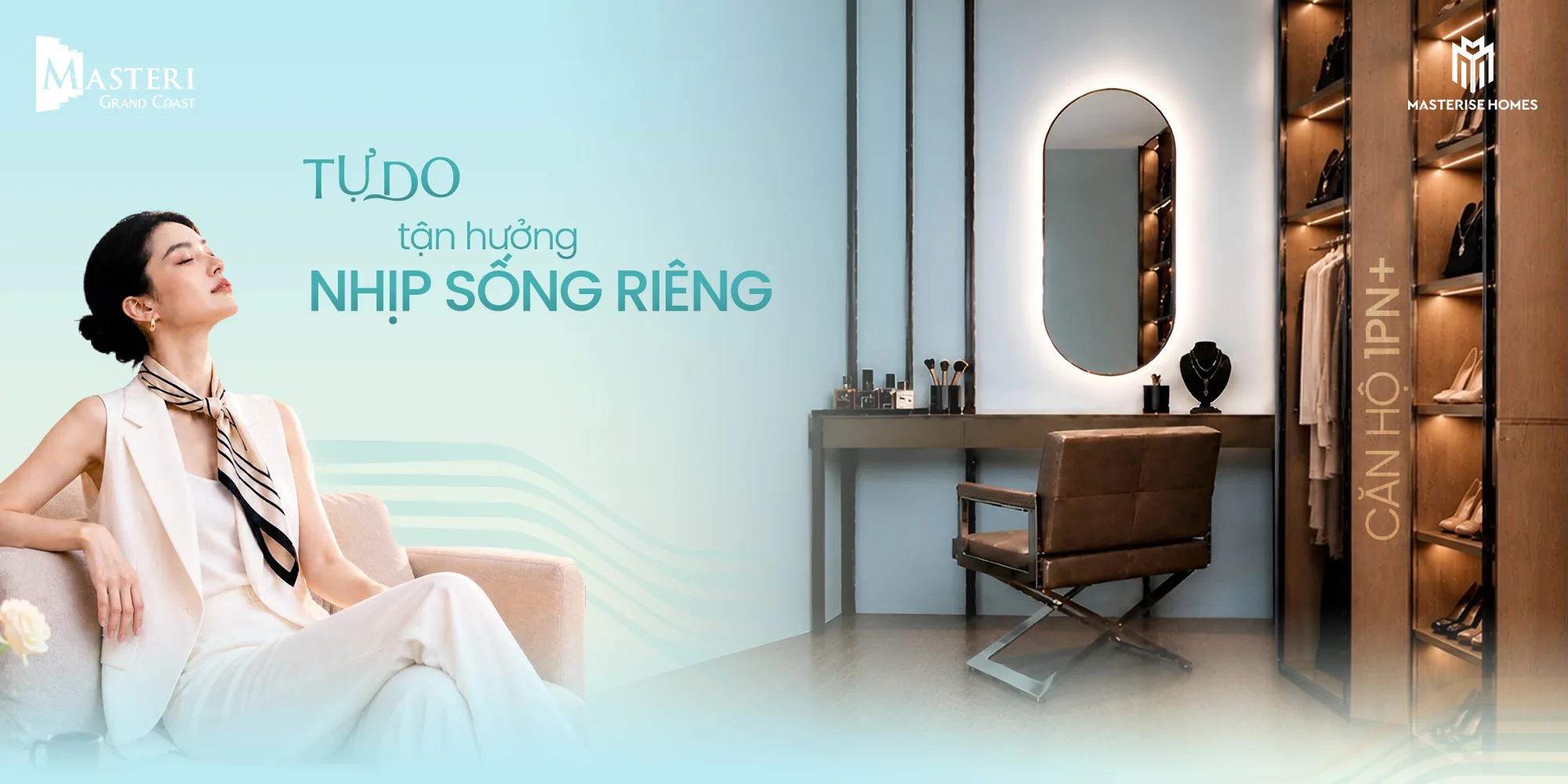 Căn Hộ 1PN+ Masteri Grand Coast: Tổ Ấm Dành Cho Người Trẻ Sống Đúng Chất Riêng
