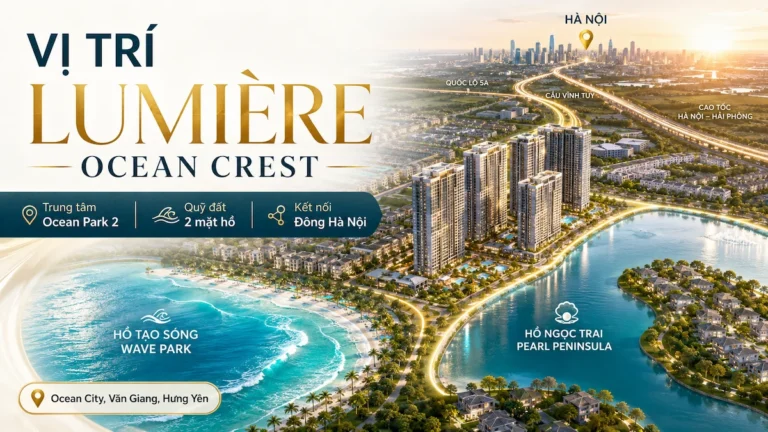 Vị trí LUMIÈRE Ocean Crest: Tọa độ trung tâm Ocean Park 2 và giá trị kết nối khu Đông