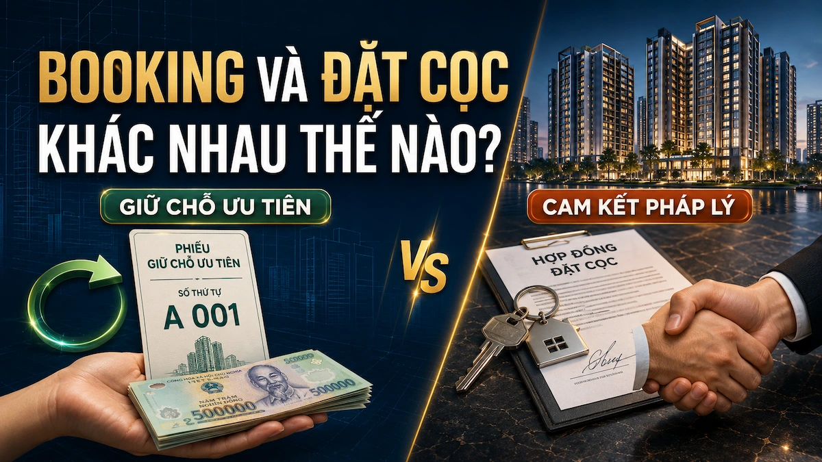 Booking và đặt cọc khác nhau thế nào? So sánh chi tiết 2026