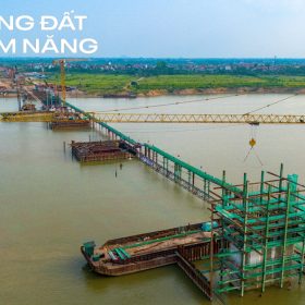 Cầu Hồng Hà thành hình trên trục Vành đai 4 Hà Nội