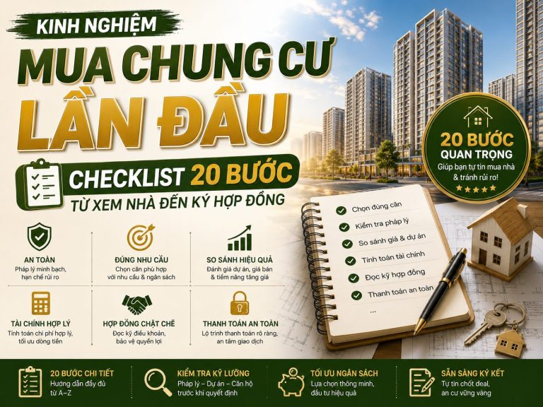 Kinh nghiệm mua chung cư lần đầu: checklist 20 bước từ xem nhà đến ký hợp đồng