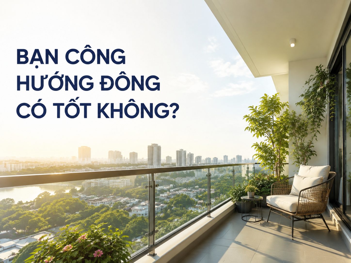Ban công chung cư hướng Đông có tốt không? Ánh sáng, nhiệt và phong thủy