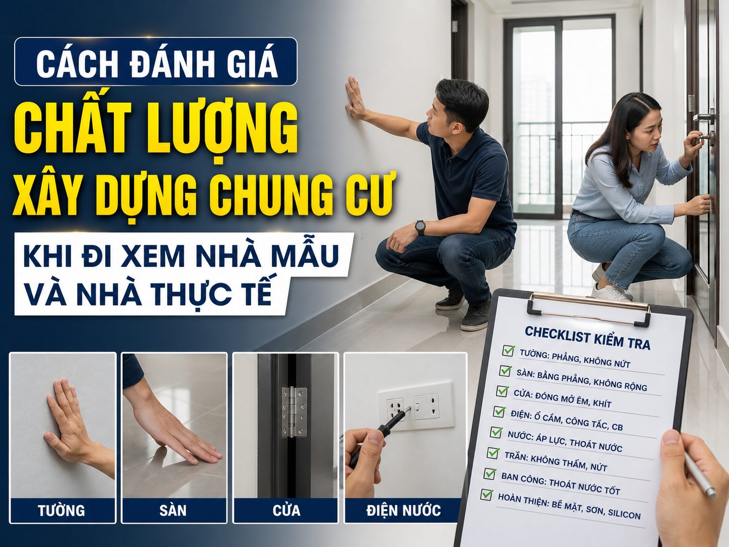 Cách đánh giá chất lượng xây dựng chung cư khi đi xem nhà mẫu và nhà thực tế
