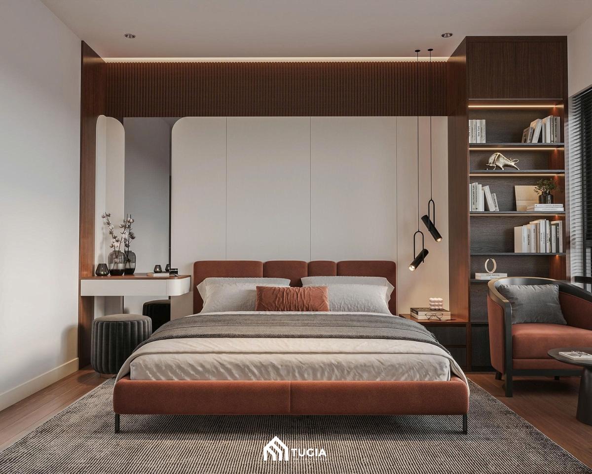 Phòng khách liên thông bếp căn hộ 70m2