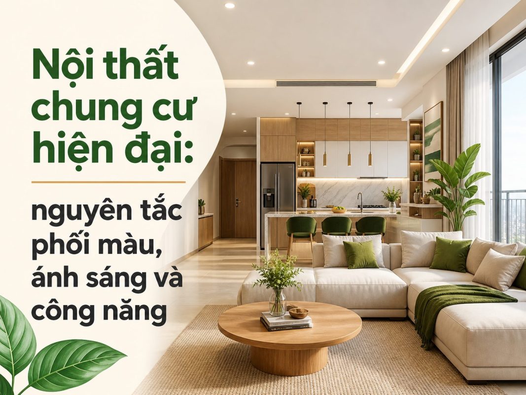 Nội thất chung cư hiện đại: nguyên tắc phối màu, ánh sáng và công năng