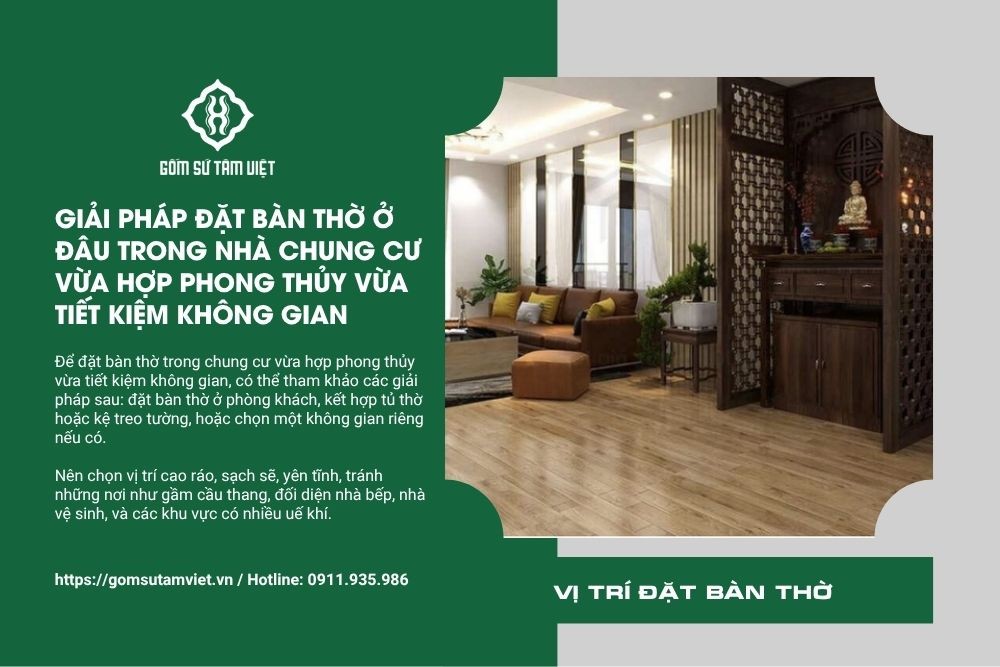 Sơ đồ các vị trí nên tránh khi đặt bàn thờ trong căn hộ